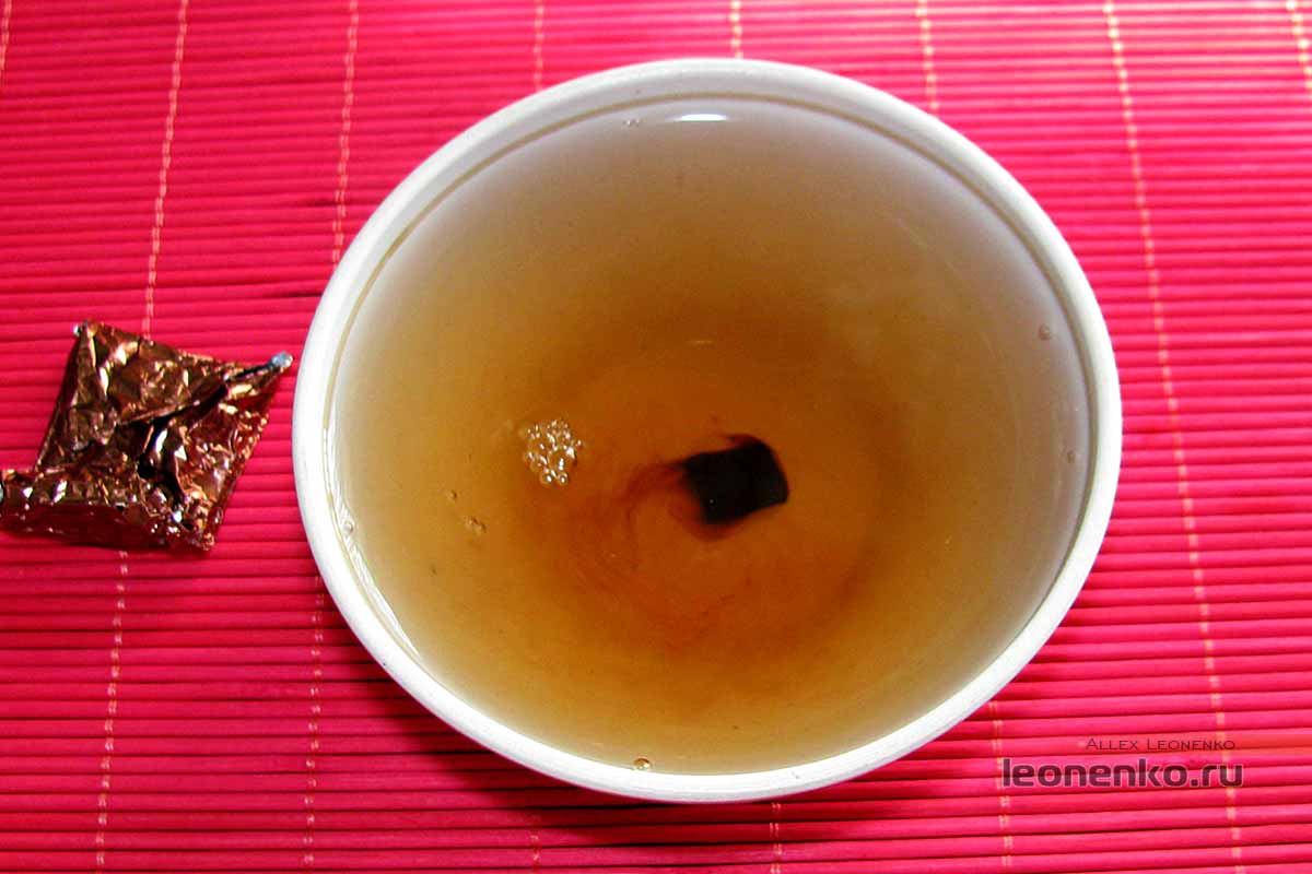 Смола пуэра со сливками - 2009 Year Shu Puer Cha Gao - приготовление чая