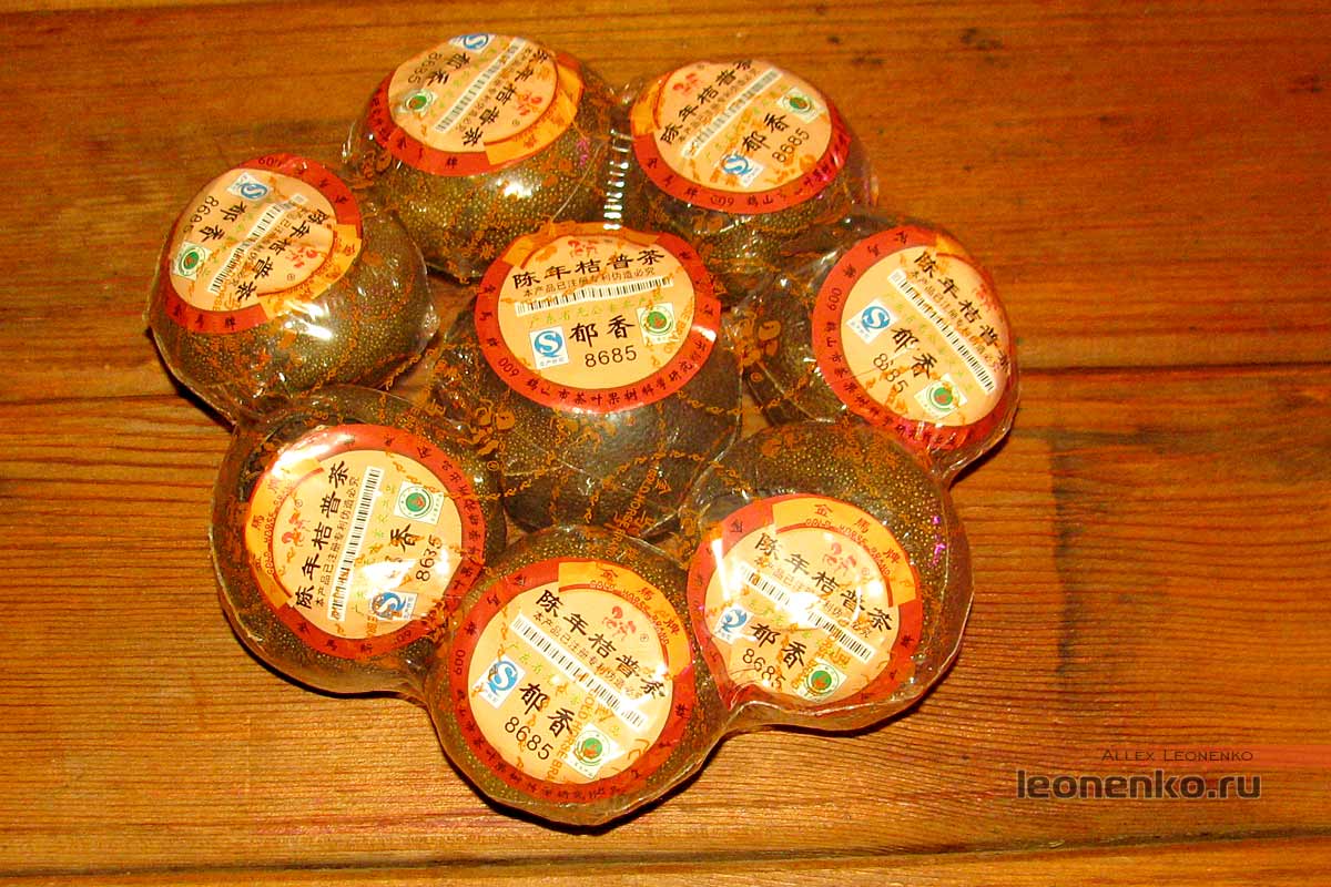 Шу Пуэр 8685 в мандарине от Golden Horse Brand - упаковка