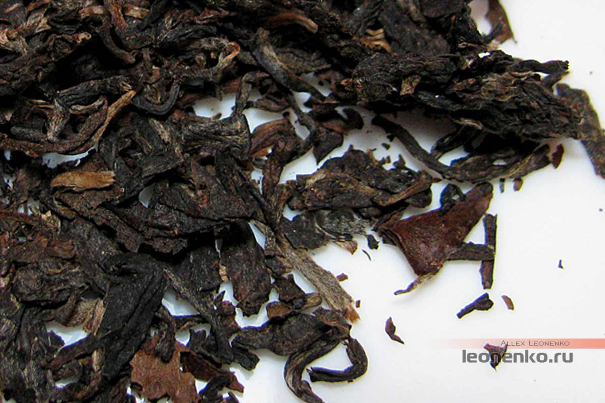 «Олимпийский» шен 2007 года от чайной фабрики Куньмин (Lai Chi Village Olympic Tea) - чайный лист крупно