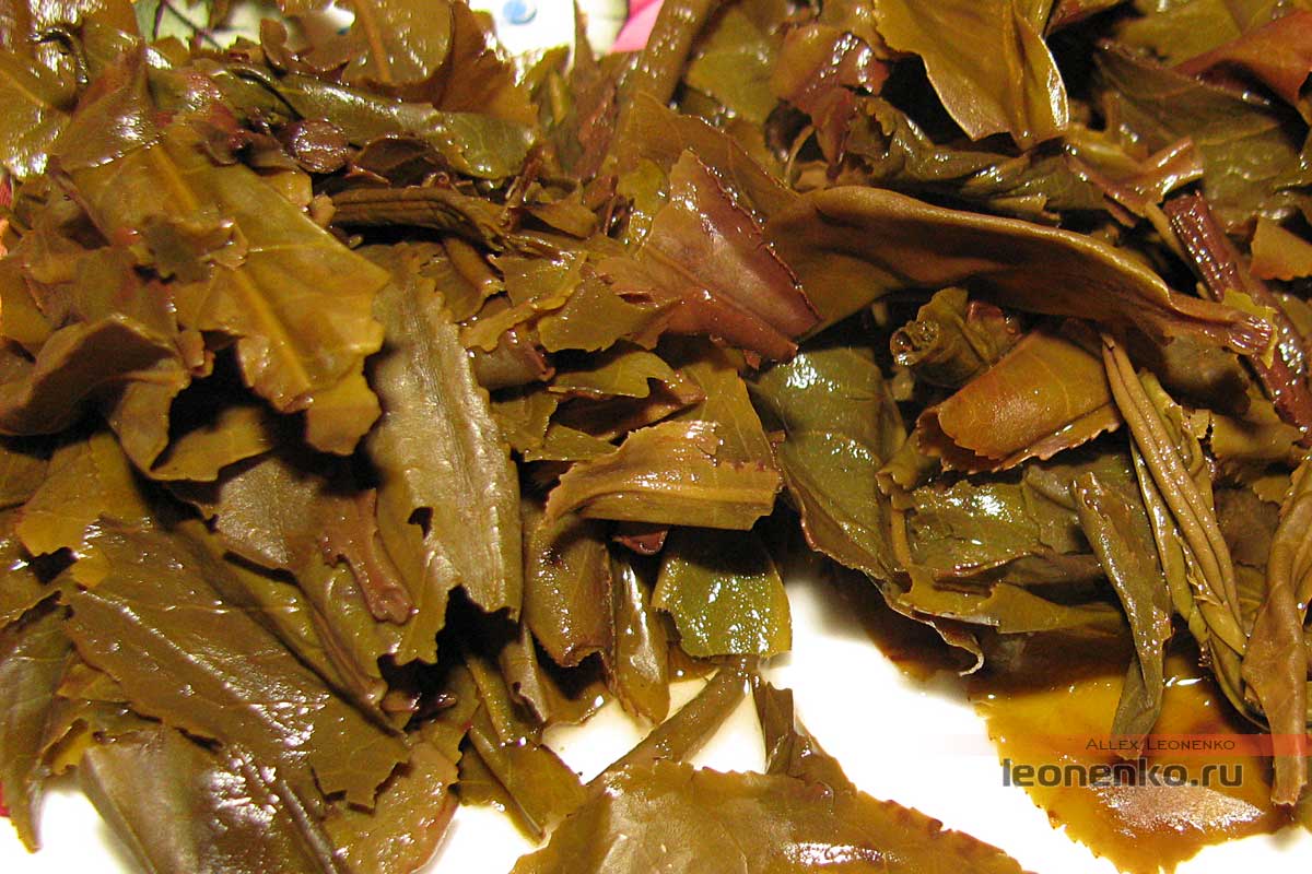Спитой лист Шен пуэр с AliExpress Alpine source Menghai tea factory