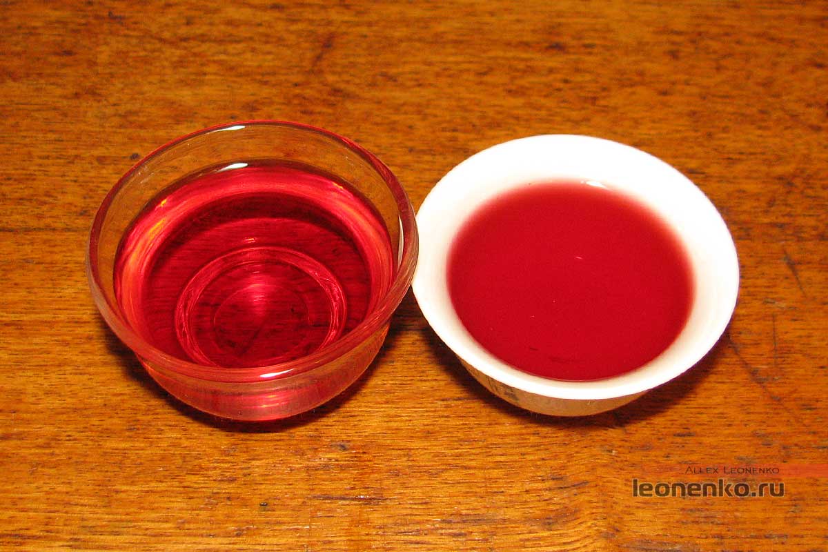Люошень Хуа Ча или чай из цветков Розеллы  - готовый чай