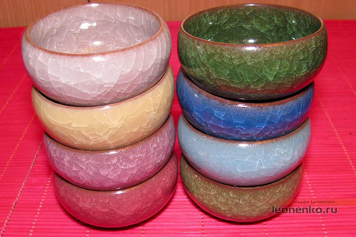 Керамические пиалы для чая - восемь основных цветов исполнения