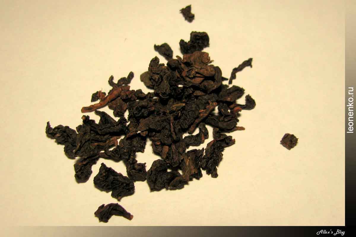 Кофейный улун или Black oolong tea, Coffe flavor - внешний вид чая