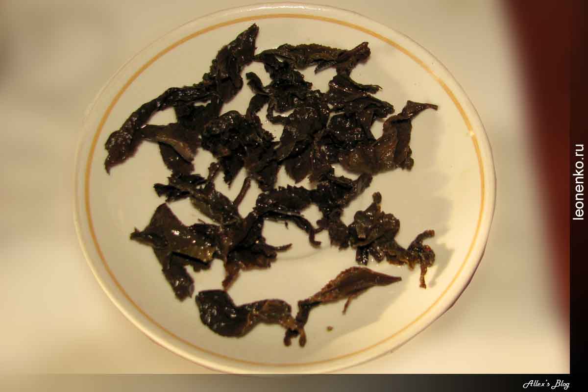 Кофейный улун или Black oolong tea, Coffe flavor - спитый лист
