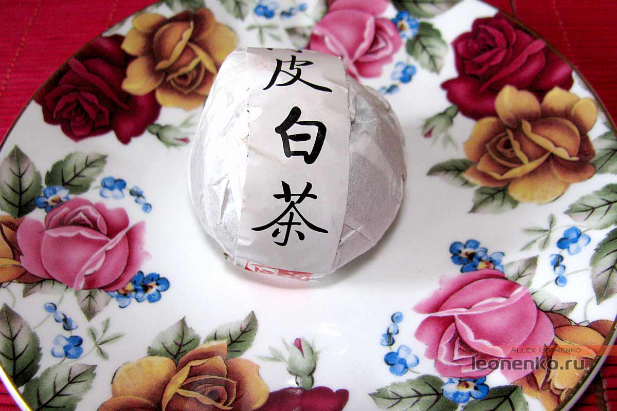 Белый чай Шоу Мэй в мандарине - Fiding white tea, внешний вид