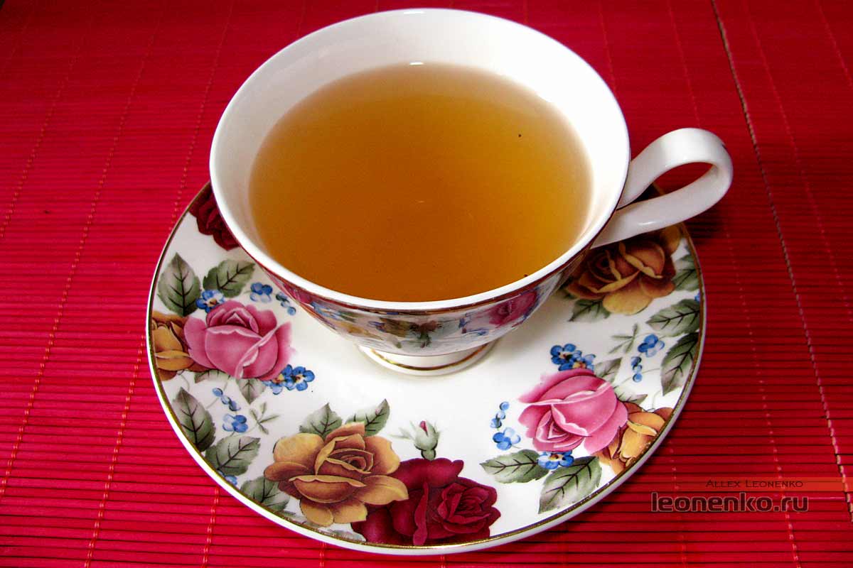 Белый чай Шоу Мэй в мандарине - Fiding white tea, приготовленный чай