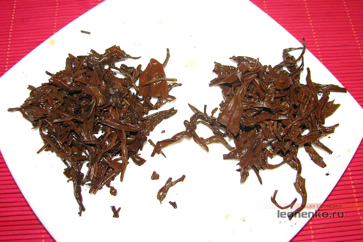 Красный прессованный китайский чай - спитой лист