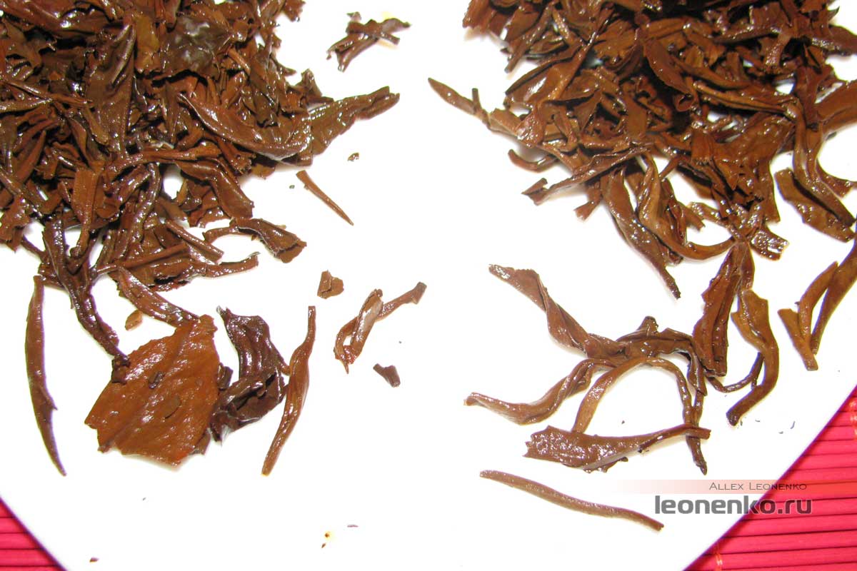 Красный прессованный китайский чай - спитой лист